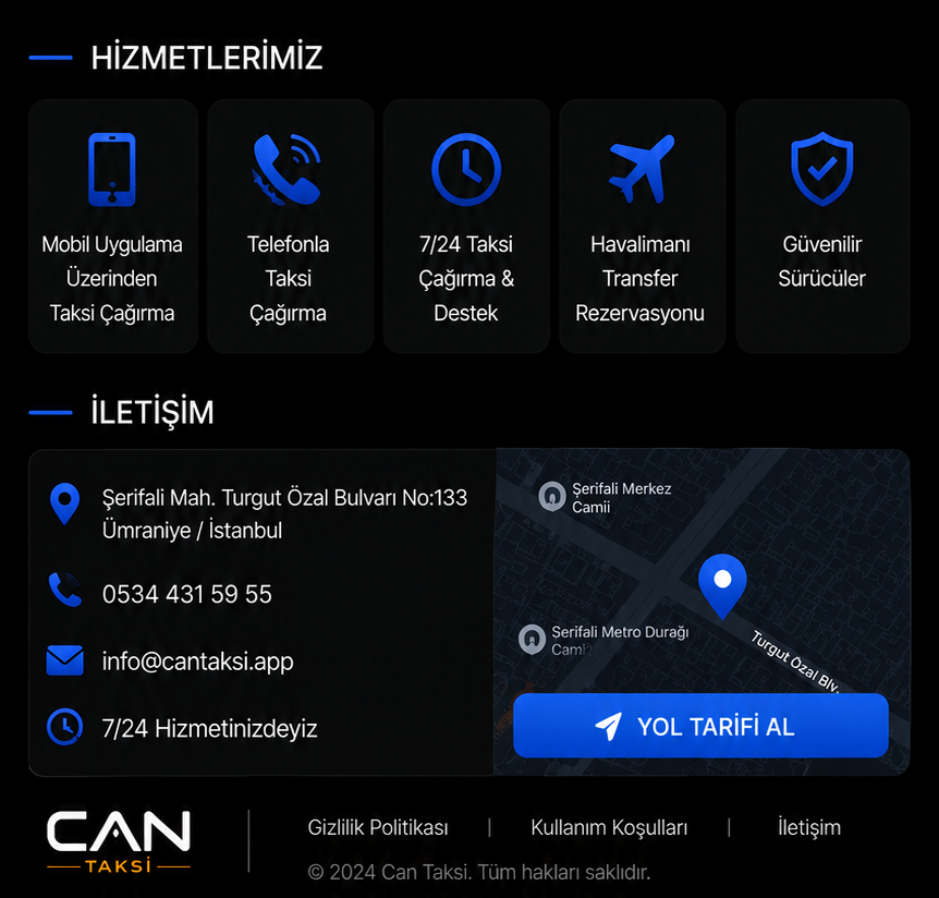 Can Taksi hizmetleri ve iletişim bilgileri
